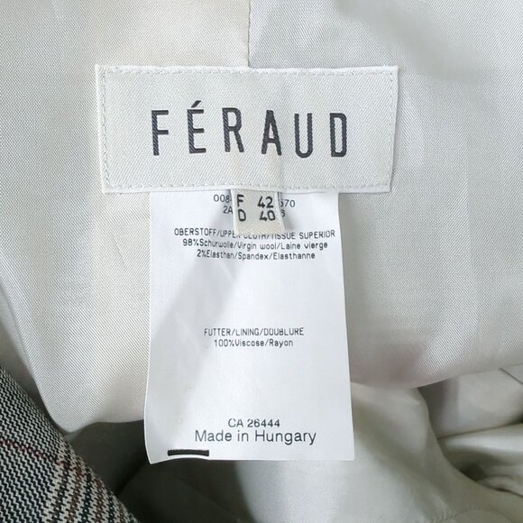 Vintage 90s Louis Feraud Blazer 8 Medium Gray Plaid - Picture 8 of 8